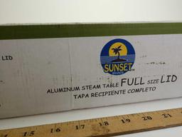 Case of aluminum steam table full size lids