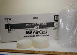 Case of vented foam container lids
