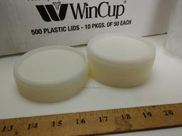 Case of vented foam container lids
