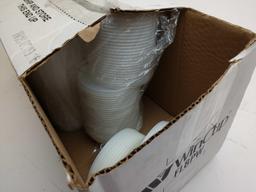 Case of vented foam container lids