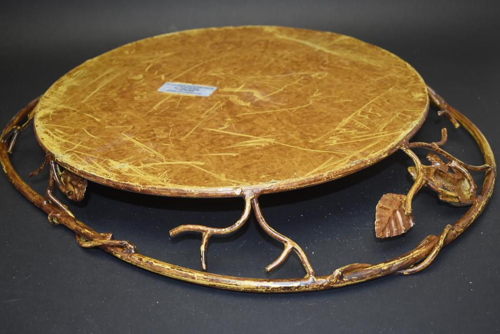 2 Decorative Metal Serving Trays