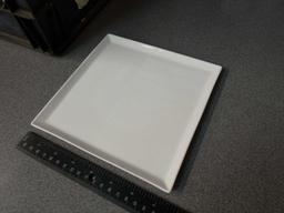 Crate full of dinner plates
