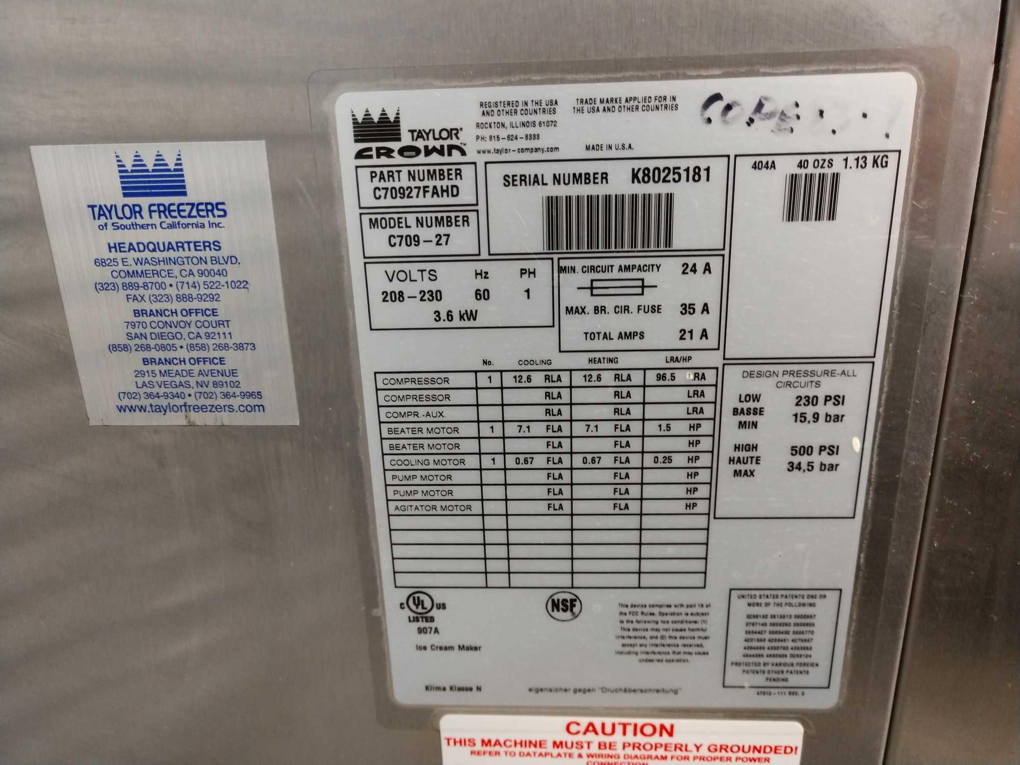 Taylor countertop soft serve ice cream machine