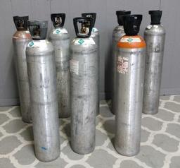 8 carbon dioxide and helium tanks