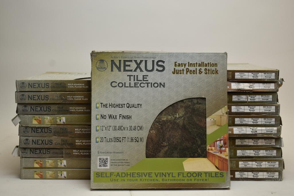 20 Boxes Of Nexus Dark Slate Peel and Stick Marble Vinyl Tile