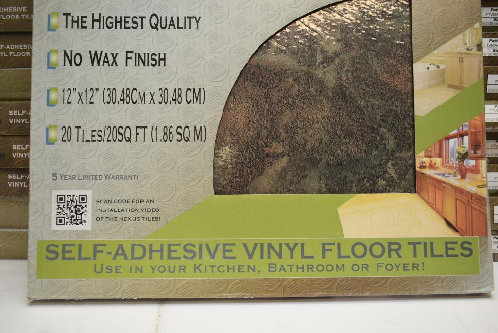 20 Boxes Of Nexus Dark Slate Peel and Stick Marble Vinyl Tile