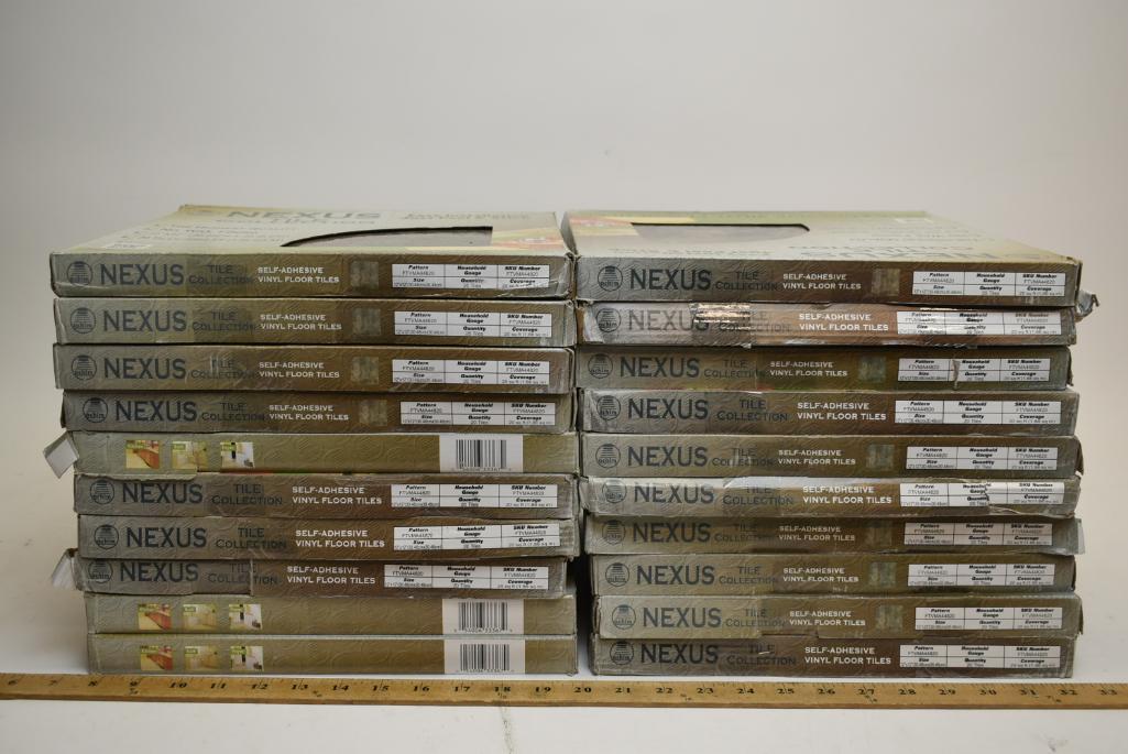 20 Boxes Of Nexus Dark Slate Peel and Stick Marble Vinyl Tile