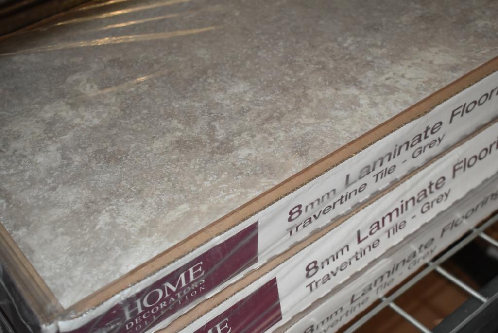 3 Boxes Of Travertine Tile-Grey 8 mm Thick x 11-13/21 in. Wide x 47-5/8 in. Length Laminate Flooring