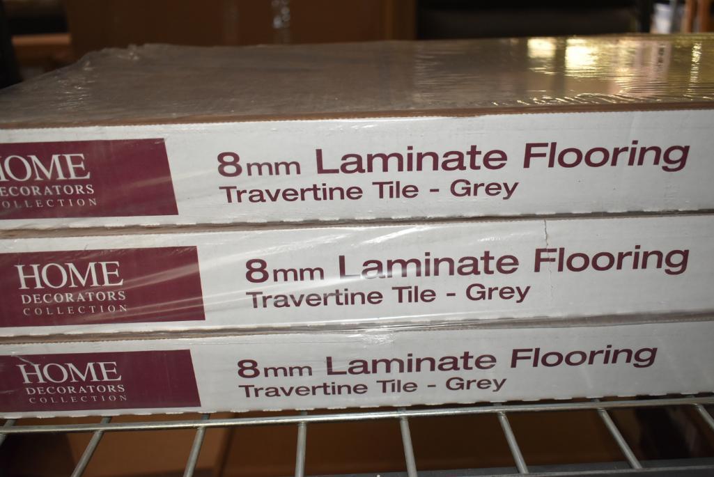 3 Boxes Of Travertine Tile-Grey 8 mm Thick x 11-13/21 in. Wide x 47-5/8 in. Length Laminate Flooring