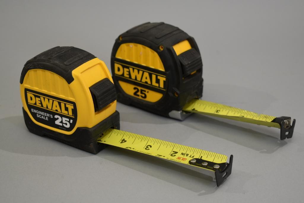 2 Dewalt 25ft Tape Measures