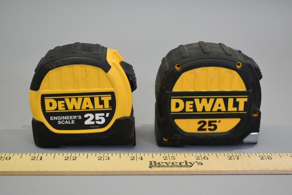 2 Dewalt 25ft Tape Measures