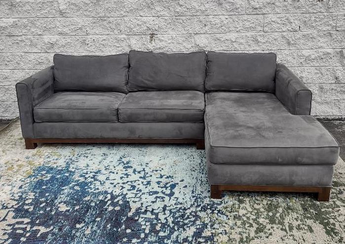 Grey L Shaped Sofa Sectional With Chase Lounge