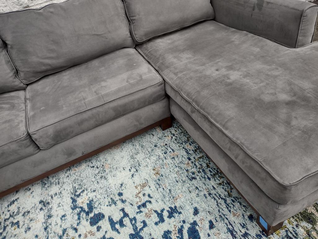 Grey L Shaped Sofa Sectional With Chase Lounge