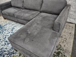Grey L Shaped Sofa Sectional With Chase Lounge