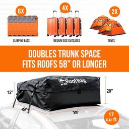 5 NEW 17 Cu Ft Roof Bag Rooftop Cargo Carriers