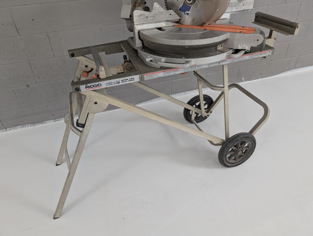 Ridgid Compound Miter Saw With Portable Work Station Cart