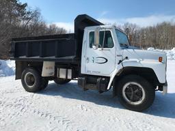 1981 International S1700 dump truck; single axle; IHC diesel engine; 5-speed trans; steel dump box;