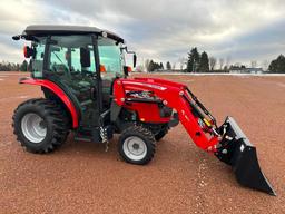 NEW 2021 Massey 1840M compact tractor, cab w/ heat & AC, 4x4, Massey FL2611 loader, shuttle trans,