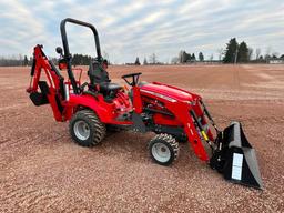 NEW 2021 Massey GC1725 compact tractor, open station, 4x4, Massey FL1805 loader, Massey BH2720 rear