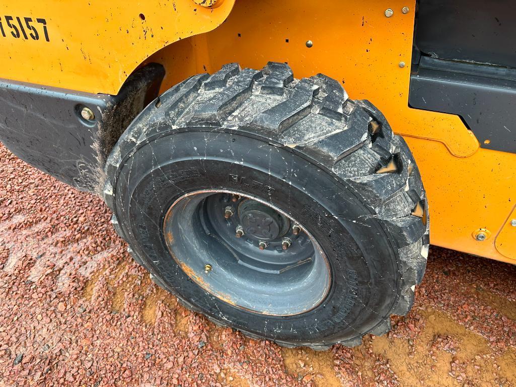 2017 Case SR240 skid steer, cab w/AC, high flow aux hyds, 2-spd, hyd quick coupler, 12-16.5 tires,