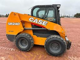 2017 Case SR240 skid steer, cab w/AC, high flow aux hyds, 2-spd, hyd quick coupler, 12-16.5 tires,