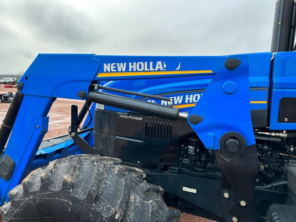 2013 New Holland TS6.125 tractor, CHA, MFD, New Holland loader, Dual Power trans w/LHR & creeper