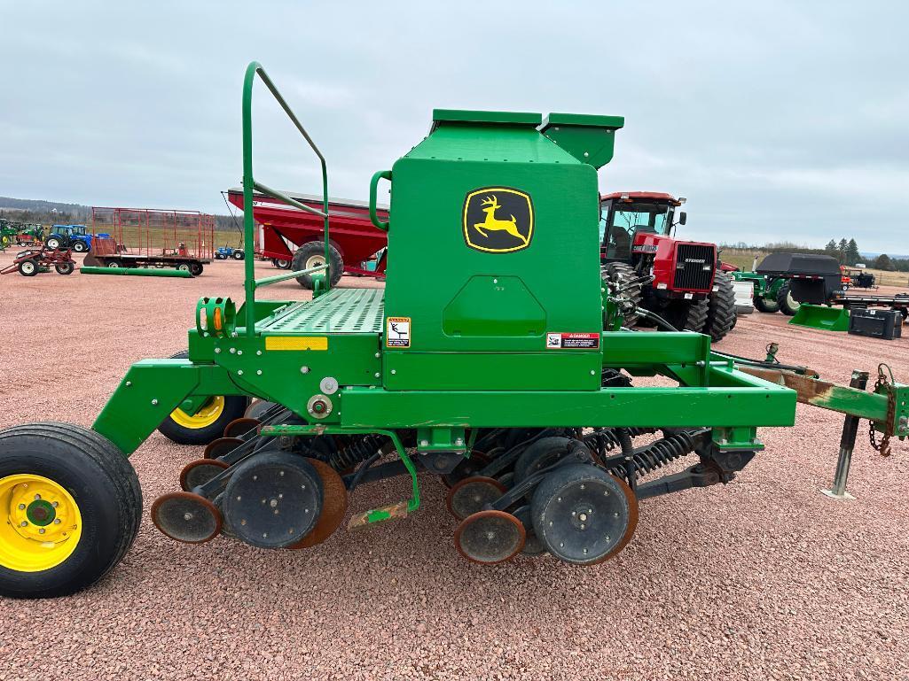 2014 John Deere 1590 10' no till grain drill, grass seed, 7 1/2" spacing, drawbar hitch, SN: