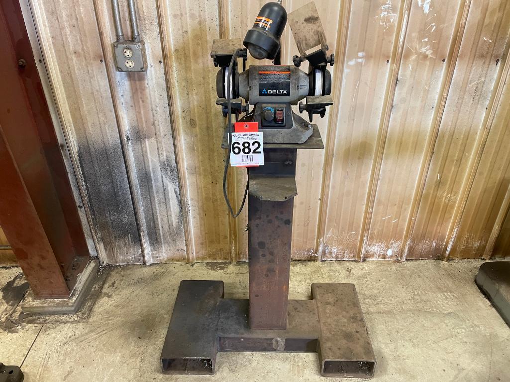 Delta double end grinder on stand.