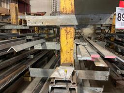 Assorted steel stock; angle, flat, bar, all in random lengths.