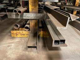 Assorted steel stock; pipe, square tube, rect tube, all in random lengths.