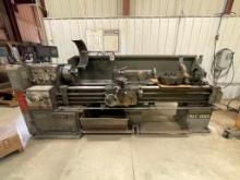Kingston HLC 1880 engine lathe; 9 ft x 18 in swing w/ Anilam Wizard DRO; s/n K7059104.