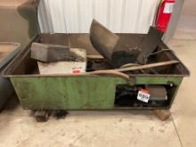 Chip bin w/ coolant pump; condition unknown.