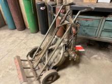 Oxygen/acetylene torch set w/ cart & hose reel.