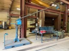 Miller 60 Series wire feeder; w/ 12 ft welding boom; s/n LA076989.