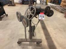 Custom built irrigation pipe roller.