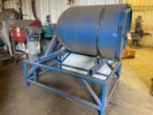 Custom built parts tumbler; 38 in dia x 43 in length barrel; 3PH electric drive; media.