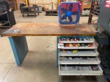 Lista wood top table w/ 8-drawer cabinet; includes tooling.