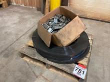 2 - rolls of 1 in steel banding w/ clips.