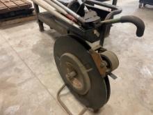 Signode steel banding cart w/ 1 in steel banding and tools.