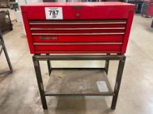 Snap-On 4-drawer tool chest; 19-1/2 in x 40 in; w/ steel stand.