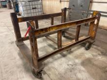 Heavy duty steel cart on casters; 34-1/2 in x 63 in.