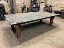 Steel welding table; 60 in x 112 in x 1 in.