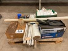 Pallet of assorted plastic.