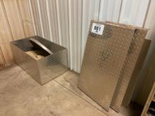 Miscellaneous diamond plate aluminum boxes & pieces.