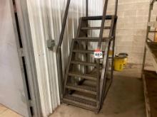 8-step heavy duty rolling ladder.