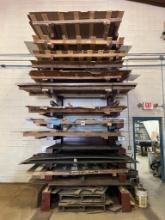 Steel rack for sheet stock; 76 in wide x 186 in high x 80 in bottom base; no contents.