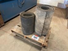 Pallet of rubber belting.
