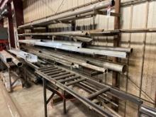 Assorted aluminum stock; angle, square tube, round tube, pipe.