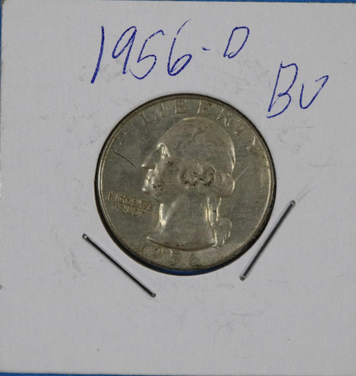 1956-D Washington Silver Quarter Dollar Coin