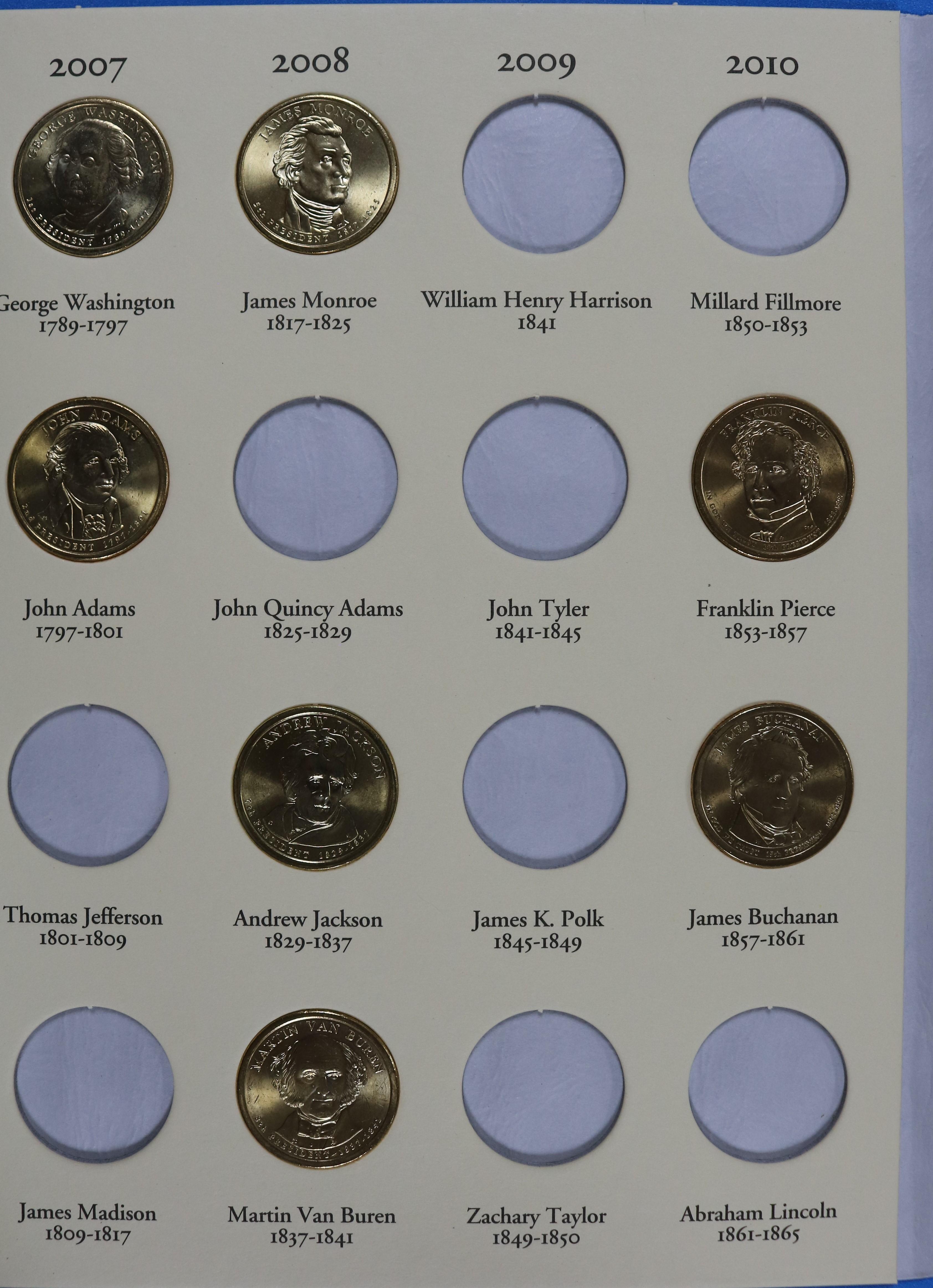 Collection Book of Presidential Dollars 2007-2016 - 21 Coins total